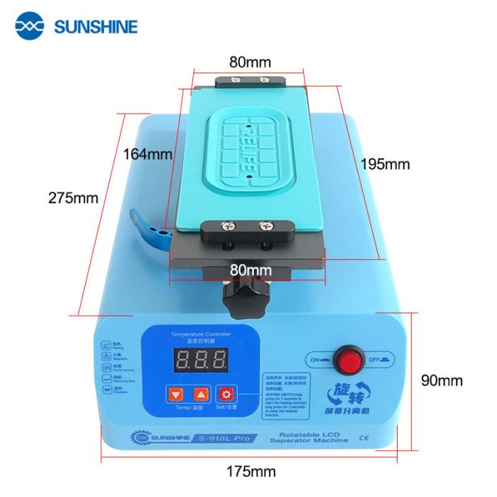 Сепаратор вакуумный Sunshine S-918L Pro для ремонта смартфонов / 8.5'' / вращение 360° / 50-130°C / 400 Вт