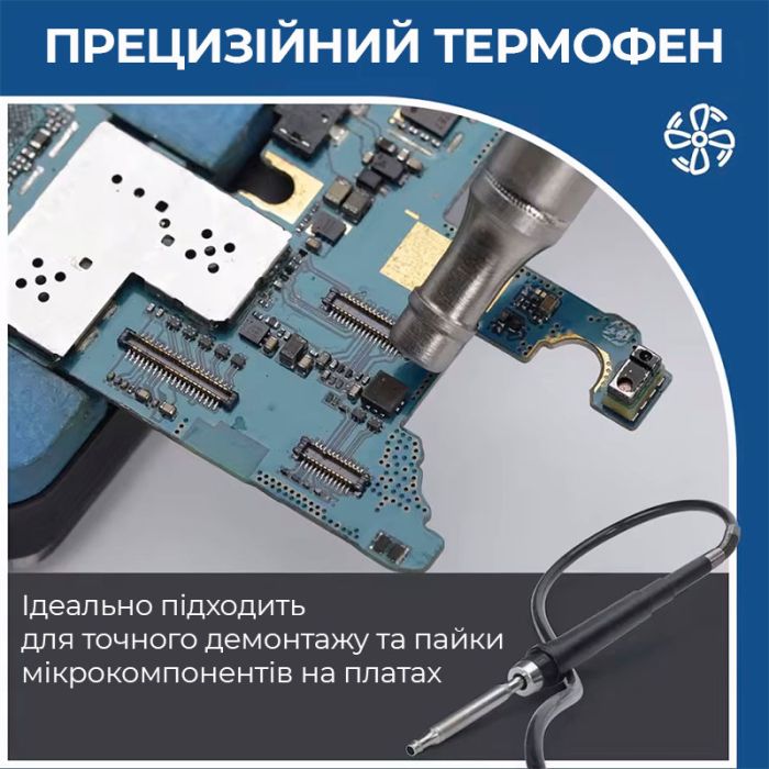 Термовоздушная паяльная станция WEP 8509-I / 3 канала памяти / 100-480°C / 8 мини насадок / 170 Вт