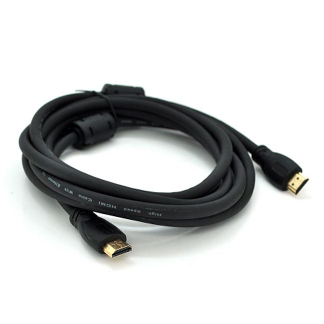 Кабель Ritar PL-HD347 HDMI-HDMI 19+1, Ultra HD 4Kx2K, 2160P, 2.0m, v2,0, OD-6.0mm, з фільтром, круглий Black, конектор Gold, Пакет