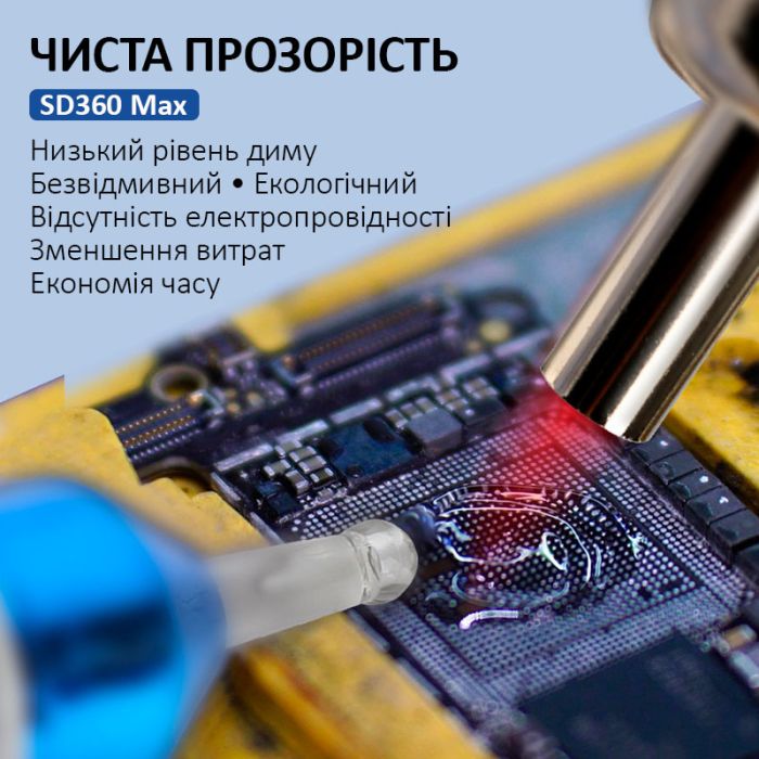 Флюс-паста Mechanic SD360 Max / безотмывочная / с вакуумным толкателем / 10ml