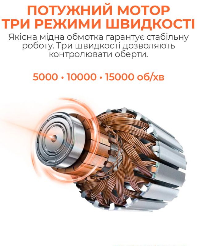 Бормашина гравер Amaoe M140 аккумуляторная / резка / шлифовка / полировка / 11 насадок