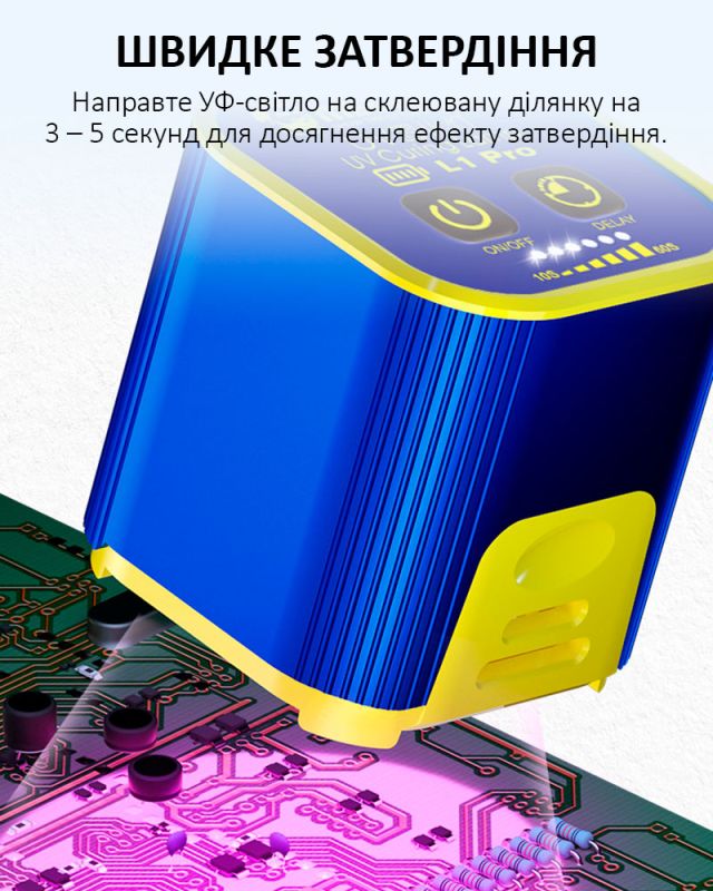 Ультрафиолетовая лампа Mechanic L1 Pro / аккумуляторная, для сушки клея, лака / USB Type-C 5V / 7W