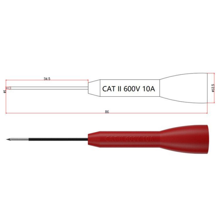 Наконечники игольчатые для щупов мультиметра CATII  / 600V / 10A