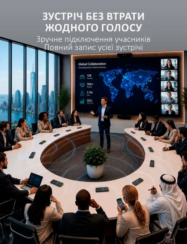 Голосовий перекладач Timekettle X1 Meeting автономні навушники без застосунків, 52 мови, онлайн, офлайн