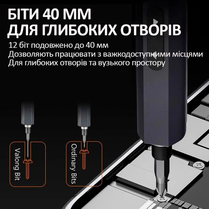 Аккумуляторная отвертка TELIJIA TE-1803 / 44 В 1 / для точных работ / подсветка / 320 мАч / Type-C