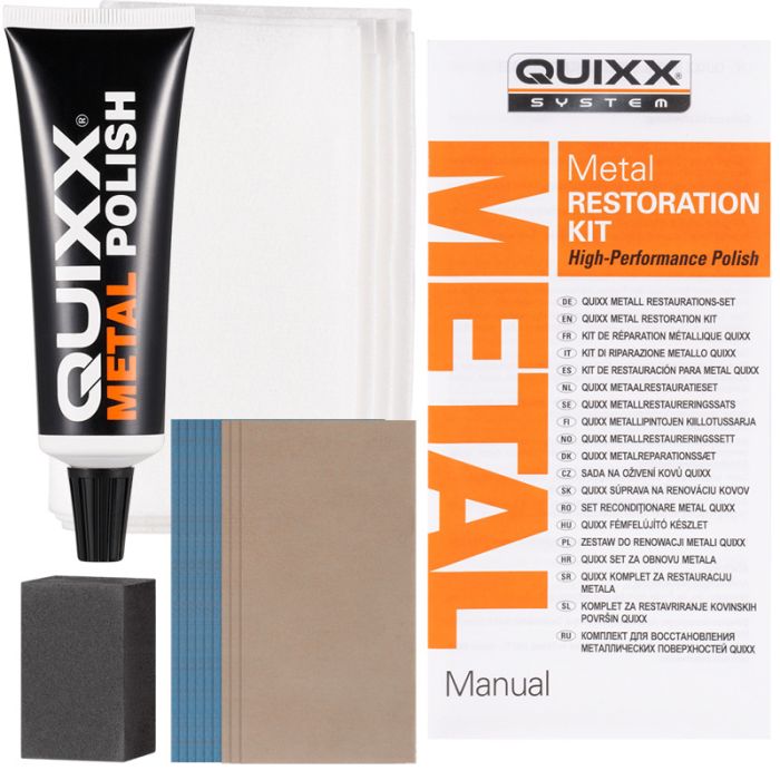 Набор для восстановление металла QUIXX METAL / полироль паста / реставрация украшений, смесителей, авто колес