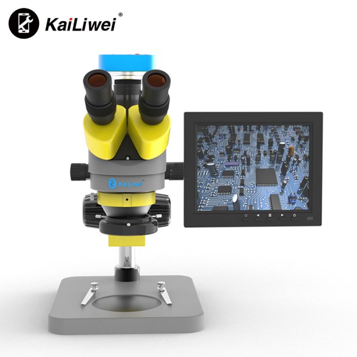 Микроскоп тринокулярный KaiLiwei K10HT-638-S008 / камера 38Мп 1080P / монитор HD 8" / 45X / HDMI / подсветка