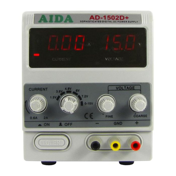 Блок питания AIDA AD-1502D+, 15V, 2A, цифровая индикация, RF индикатор, автовосстановление после КЗ