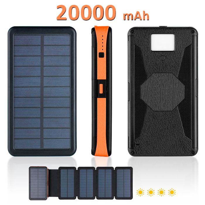 УМБ с солнечной панелью XIYT HY-1803 / Power bank / 20000 mah / 2xUSB / Micro / Type-C Orange