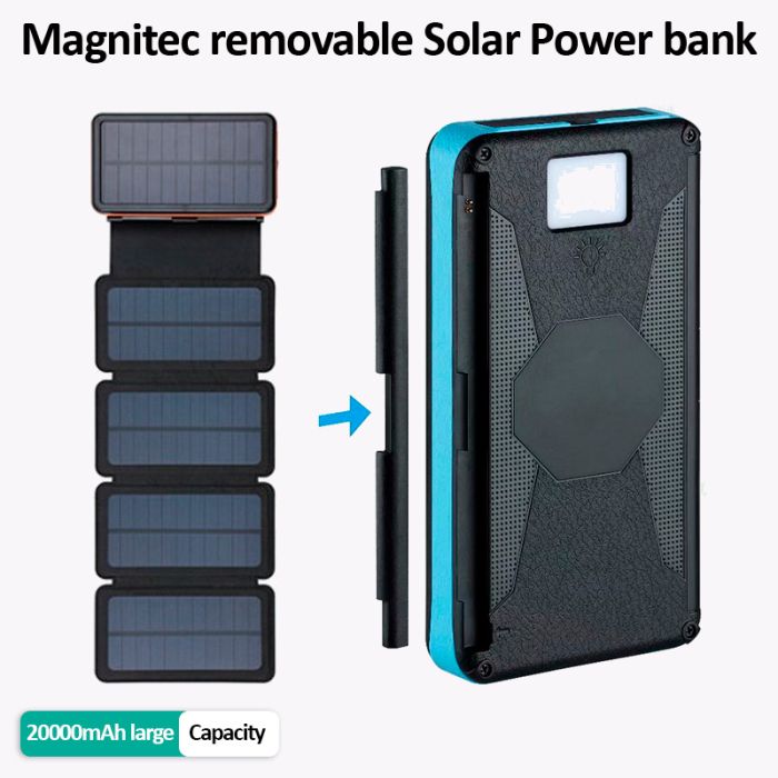 УМБ с солнечной панелью XIYT HY-1803 / Power bank / 20000 mah / 2xUSB / Micro / Type-C Orange