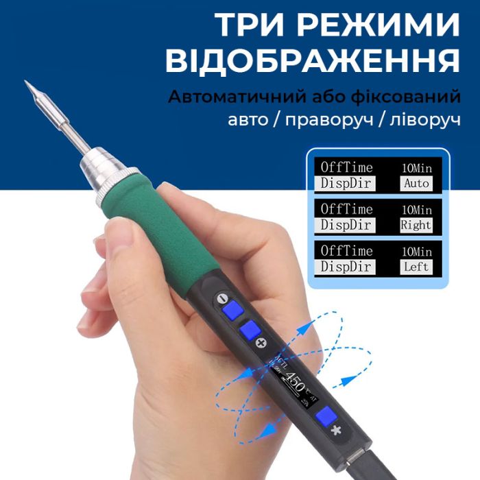 Паяльник прецизионный WEP 928D IV портативный / жало C235-I / 450°C / подставка с губкой / Type-C