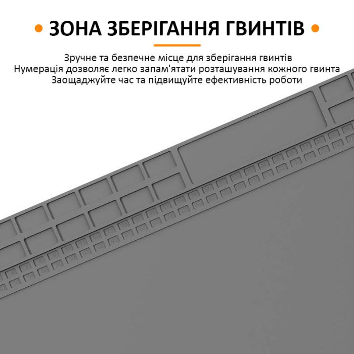 Теплоизоляционный силиконовый коврик TELIJIA TE-713 для пайки и ремонта техники 700x400 мм Grey