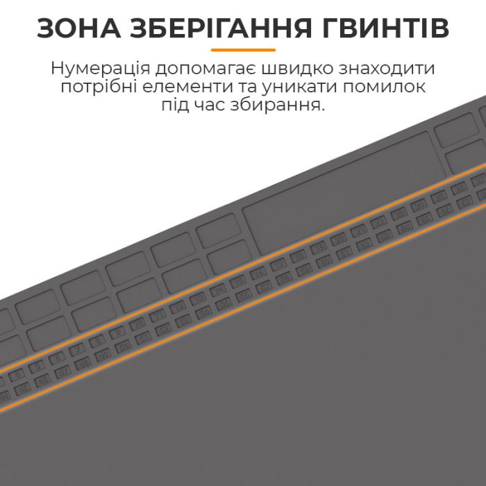 Термостойкий силиконовый коврик TELIJIA TE-735 для пайки и ремонта техники 600x350мм Серый