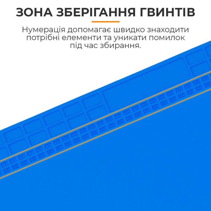 Термостойкий силиконовый коврик TELIJIA TE-735 для пайки и ремонта техники 600x350мм Синий
