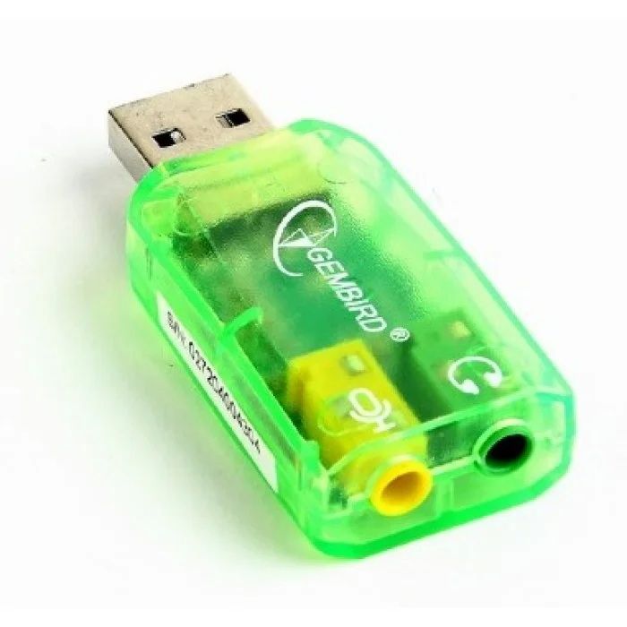 Звукова карта USB 2.0, 5.1, Gembird, Green, Box (SC-USB-01)