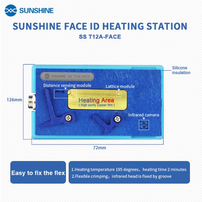 Нижній підігрів Sunshine SS-T12A Face ID для (iPhone X, XS, XS Max, XR, 11, 11 Pro, 11 Pro Max)