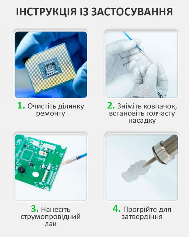 Струмопровідний лак на основі срібла RELIFE HW31 в шприці 1.0 мл