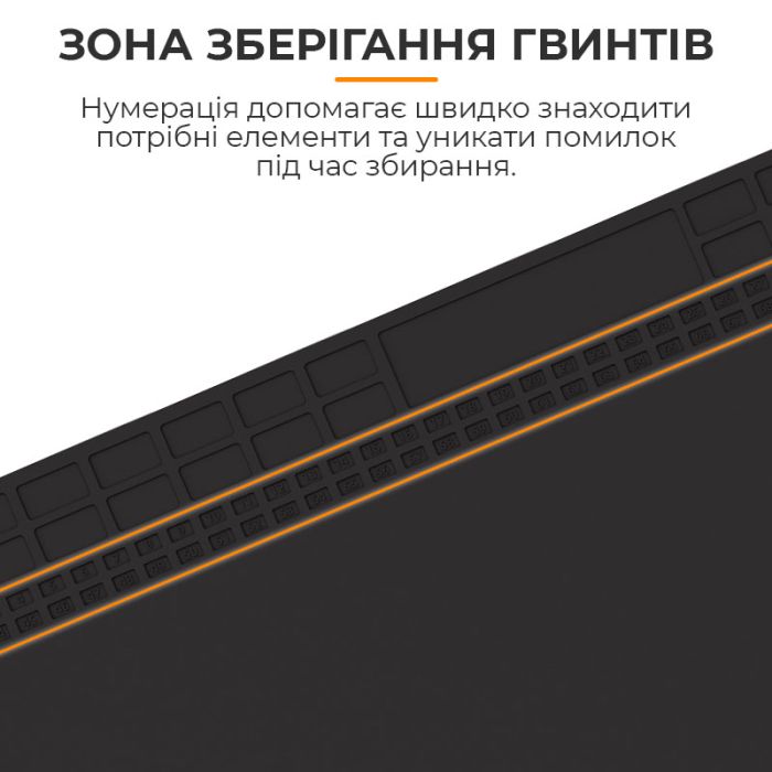 Термостойкий силиконовый коврик TELIJIA TE-735 для пайки и ремонта техники 600x350мм Черный