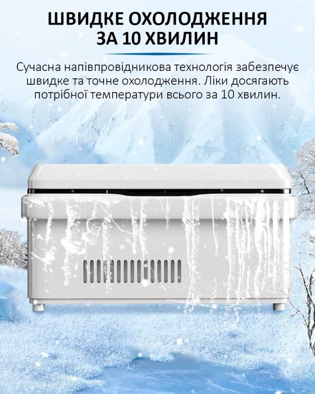 Медичний портативний міні холодильник Coolbox CL-А08 для ліків, інсуліну / сумка / USB / 220V / 2xАКБ