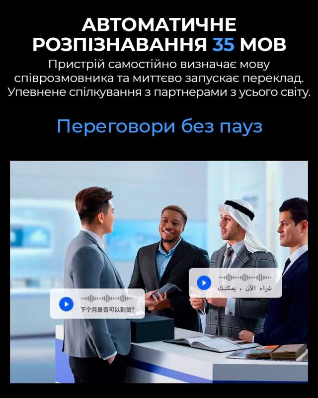 Голосовий перекладач iFLYTEK Dual Screen 2.0 / 85 мов онлайн, 18 офлайн / переклад дзвінків