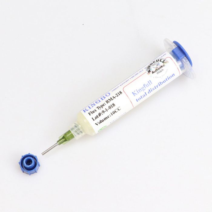 Флюс-паста KINGBO RMA-218 / без содержания галогенов / с дозатором в шприце 10cc