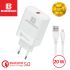 Сетевое зарядное устройство Biboshi C39 1 USB 20W / QC5.0 + кабель Lightning white