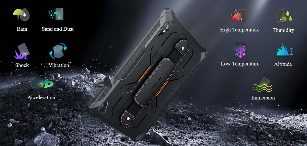 планшет blackview active 8 Сверхмощная защита по стандарту MIL-STD-810H