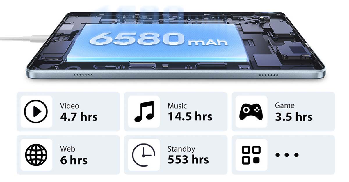 Blackview Tab 8 WiFi Потужний акумулятор на 6580 мАг